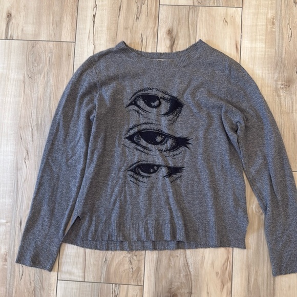 Nicole Miller cashmere sweater with eye motif - Picture 1 of 3